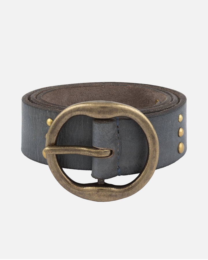 Dion | Round Buckle Leather Studded Belt - The Collective Park City