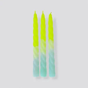 Dip Dye Twisted Candles - Set of 3 - The Collective Park City