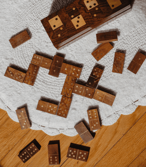Domino Family Fun Wooden Game Set - Handmade - The Collective Park City