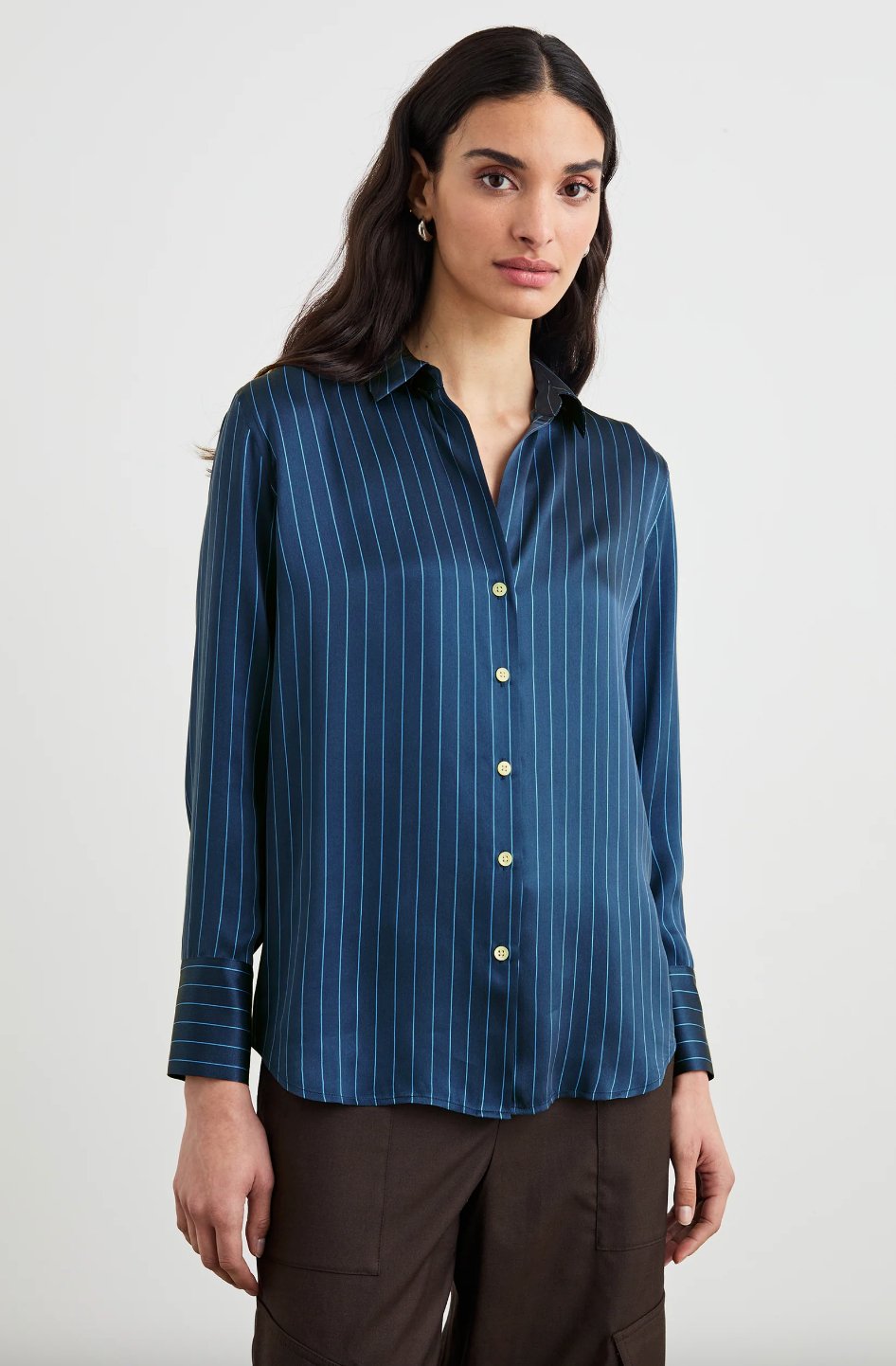 Dorian Striped Button Down Top - The Collective Park City