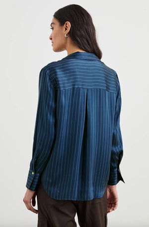 Dorian Striped Button Down Top - The Collective Park City