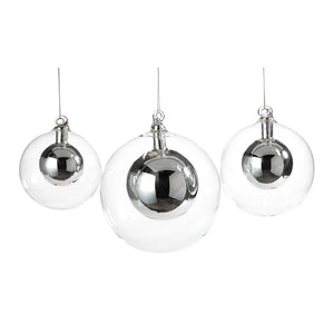 Double Glass Ball Ornament - Silver Medium - The Collective Park City