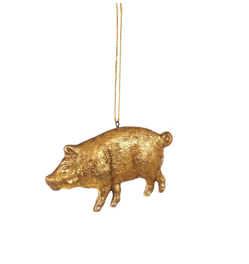 Dresden Gold Pig Ornament - The Collective Park City