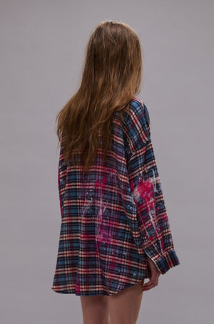 Drop Neck Workshirt - Blue Plaid - The Collective Park City