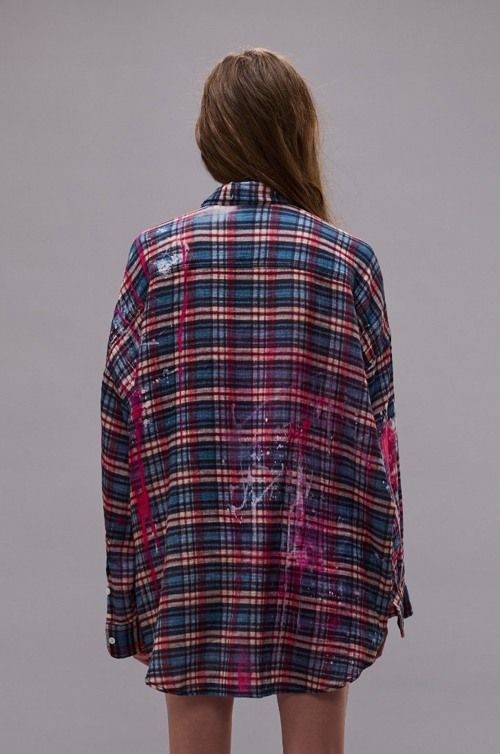 Drop Neck Workshirt - Blue Plaid - The Collective Park City