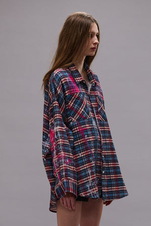 Drop Neck Workshirt - Blue Plaid - The Collective Park City