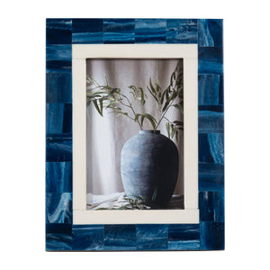 Photo Frame - Blue Resin Modern Geometric Border, 5x7 in.