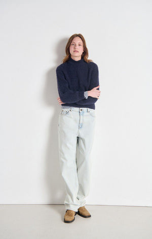 East Mock - Neck Sweater - Navy - The Collective Park City