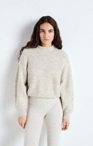 East Mock - Neck Sweater - Powder - The Collective Park City