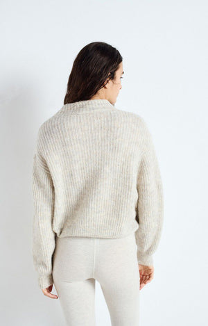 East Mock - Neck Sweater - Powder - The Collective Park City