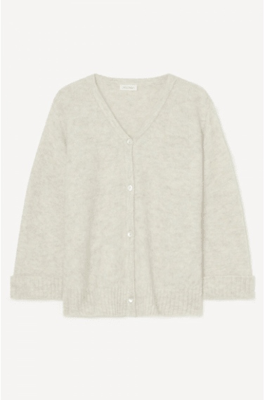 East V - Neck Cardigan - Powder - The Collective Park City