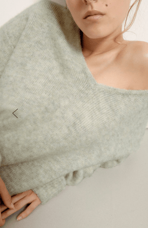 East V - neck Sweater - Powder - The Collective Park City