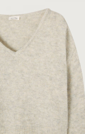 East V-Neck Sweater - Powdered Snow - The Collective Park City