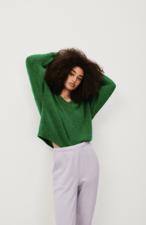 East V - neck Sweater - Spring Green - The Collective Park City