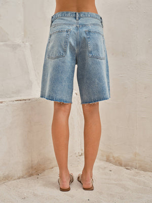 Wide Leg Retro Bermuda Denim Shorts