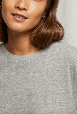 eddie Recycled Boxy Raw Hem Tee - Heather Grey - The Collective Park City