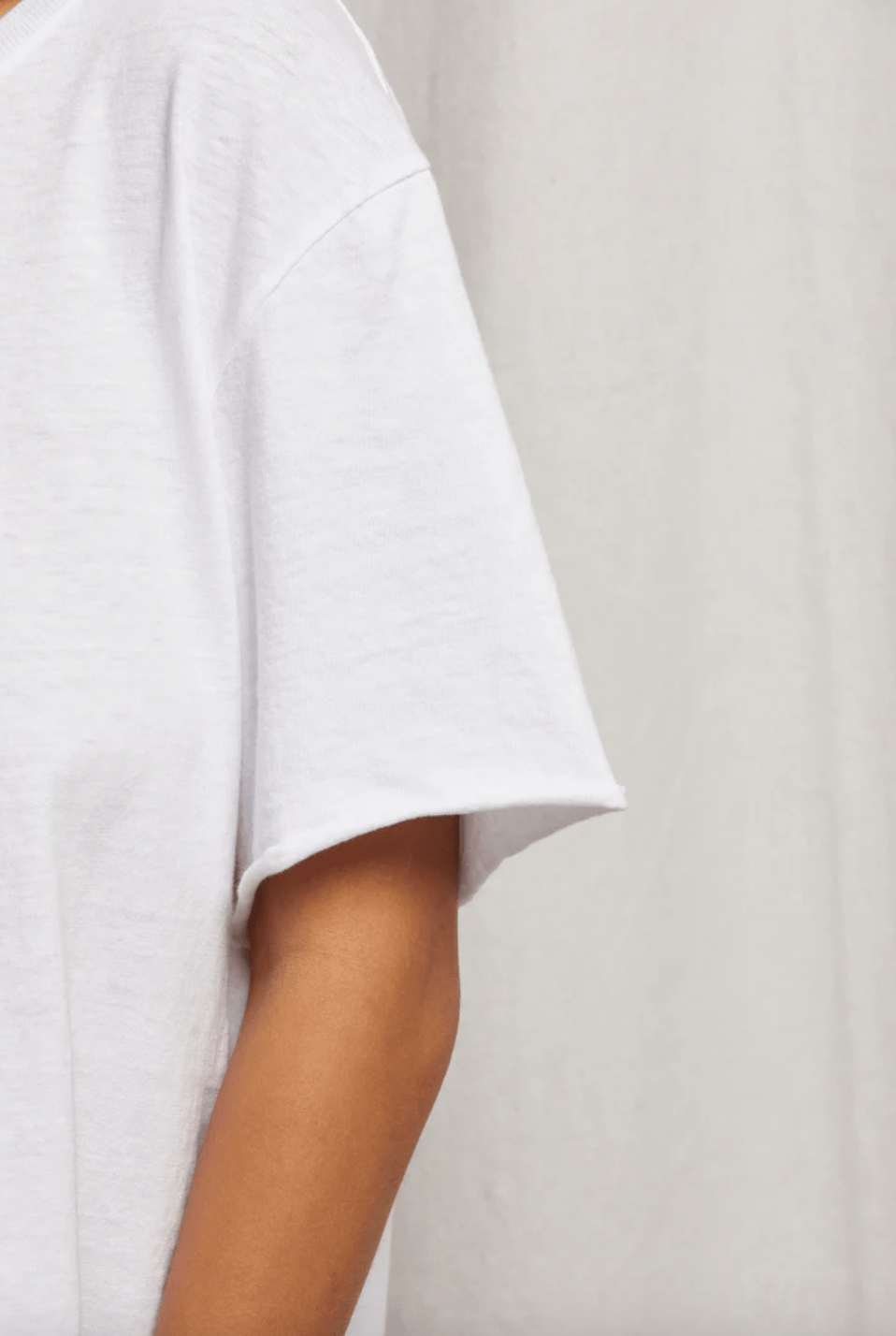 eddie Recycled Boxy Raw Hem Tee - White - The Collective Park City