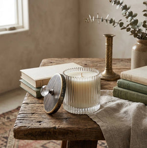 Fig & Aged Oak Amber Crystal Handle Lid Candle