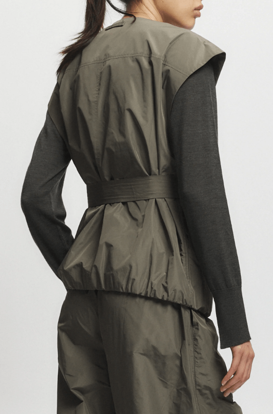 Eijah Oversized Taffeta Belted Vest - The Collective Park City