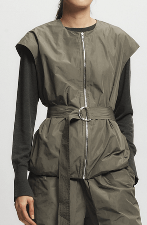 Eijah Oversized Taffeta Belted Vest - The Collective Park City