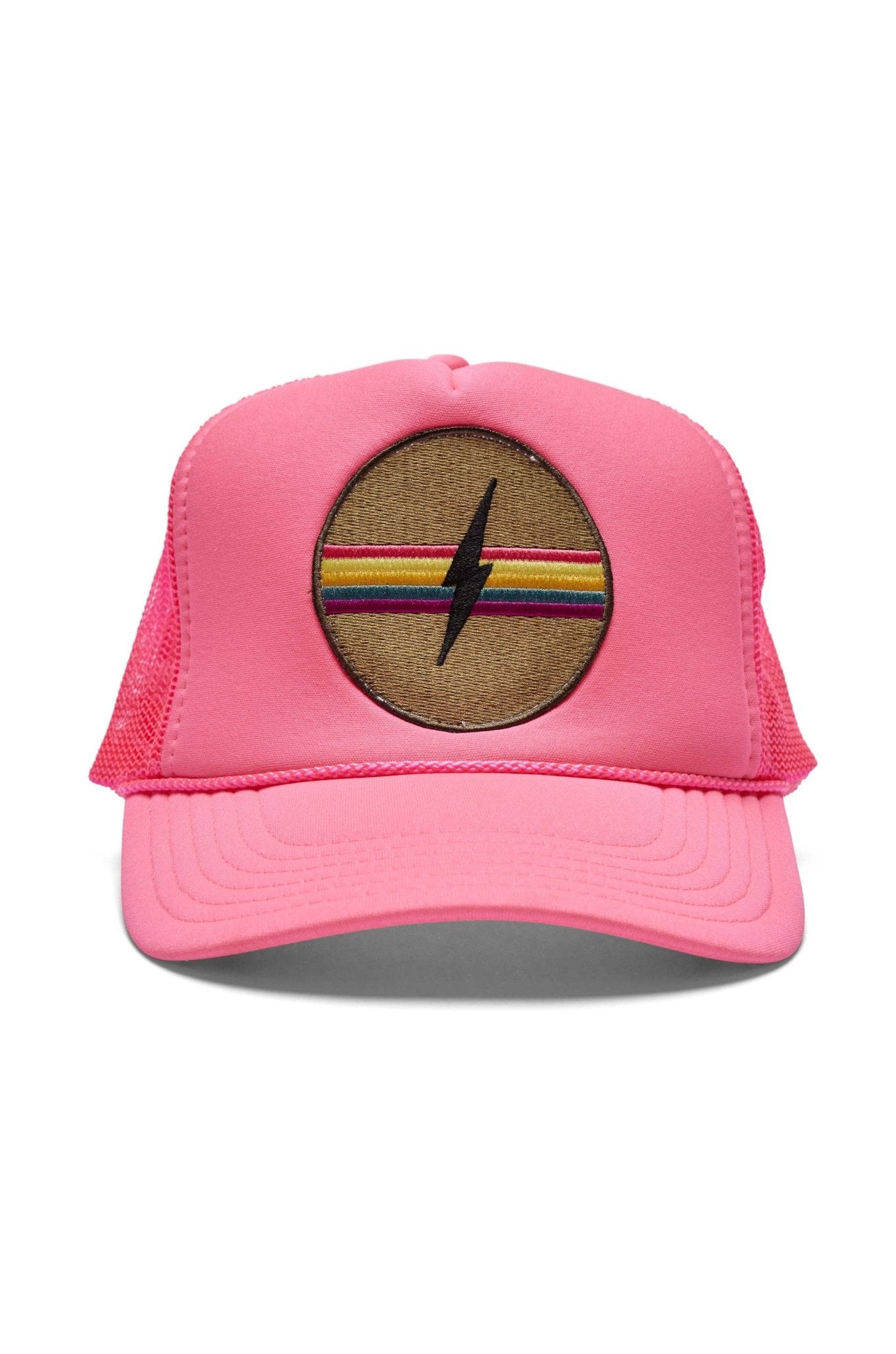 Electric Rainbow Trucker Hat in Pink: Pink - The Collective Park City