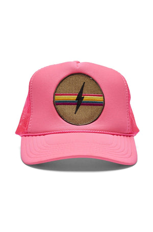 Electric Rainbow Trucker Hat in Pink: Pink - The Collective Park City