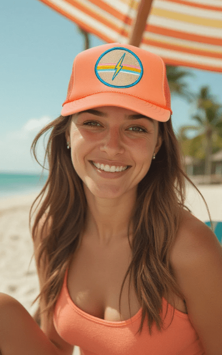 Electric Rainbow Trucker Hat / Orange - The Collective Park City