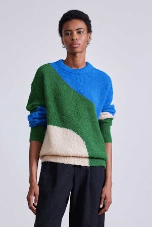 Elle Textured Crew Sweater - The Collective Park City