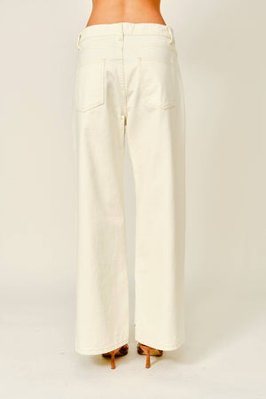 Embroidered Cut Out Straight Leg Denim Pant - The Collective Park City
