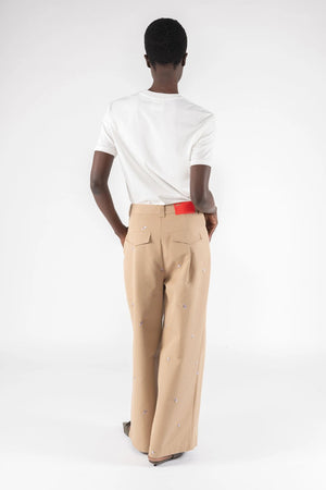 Embroidered Gabardine Pants - The Collective Park City
