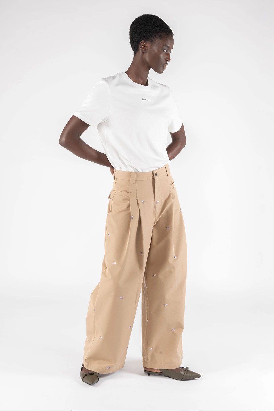 Embroidered Gabardine Pants - The Collective Park City