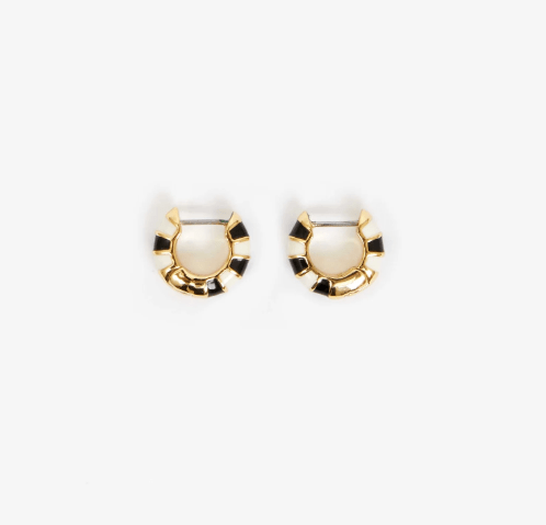 Enamel Stripe Huggie Earring - The Collective Park City