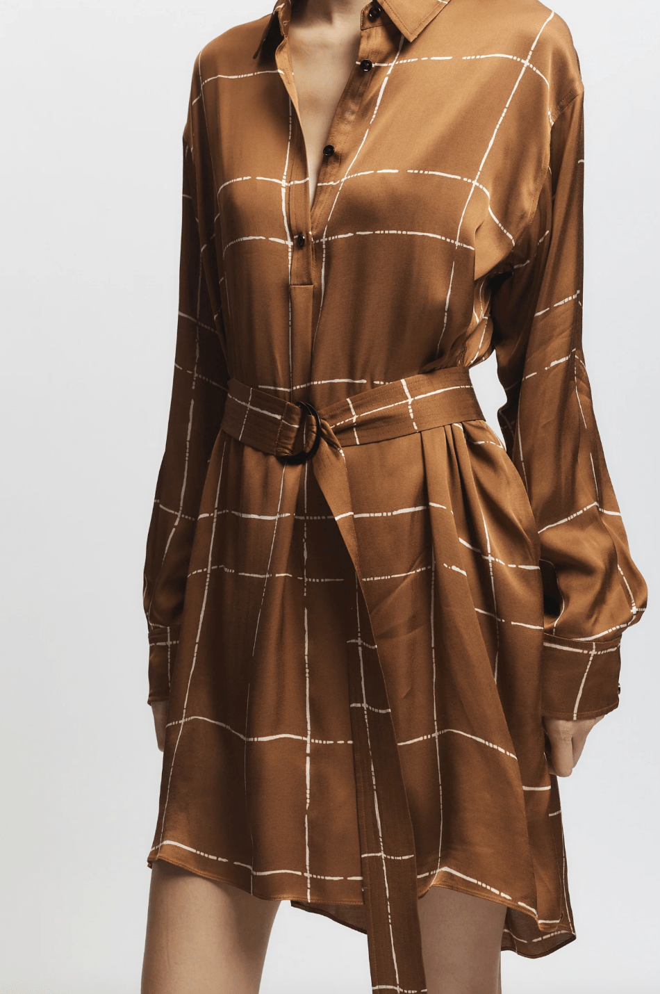 Enzo Belted Shirt Dress - The Collective Park City