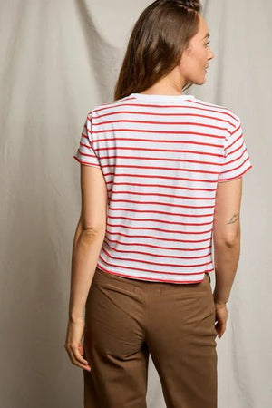 Everett Striped Tee - Tomato Stripes - The Collective Park City