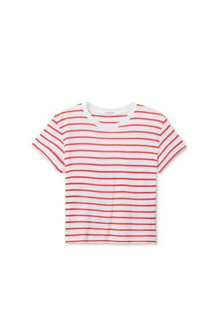 Everett Striped Tee - Tomato Stripes - The Collective Park City