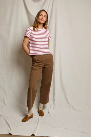 Everett Striped Tee - Tomato Stripes - The Collective Park City