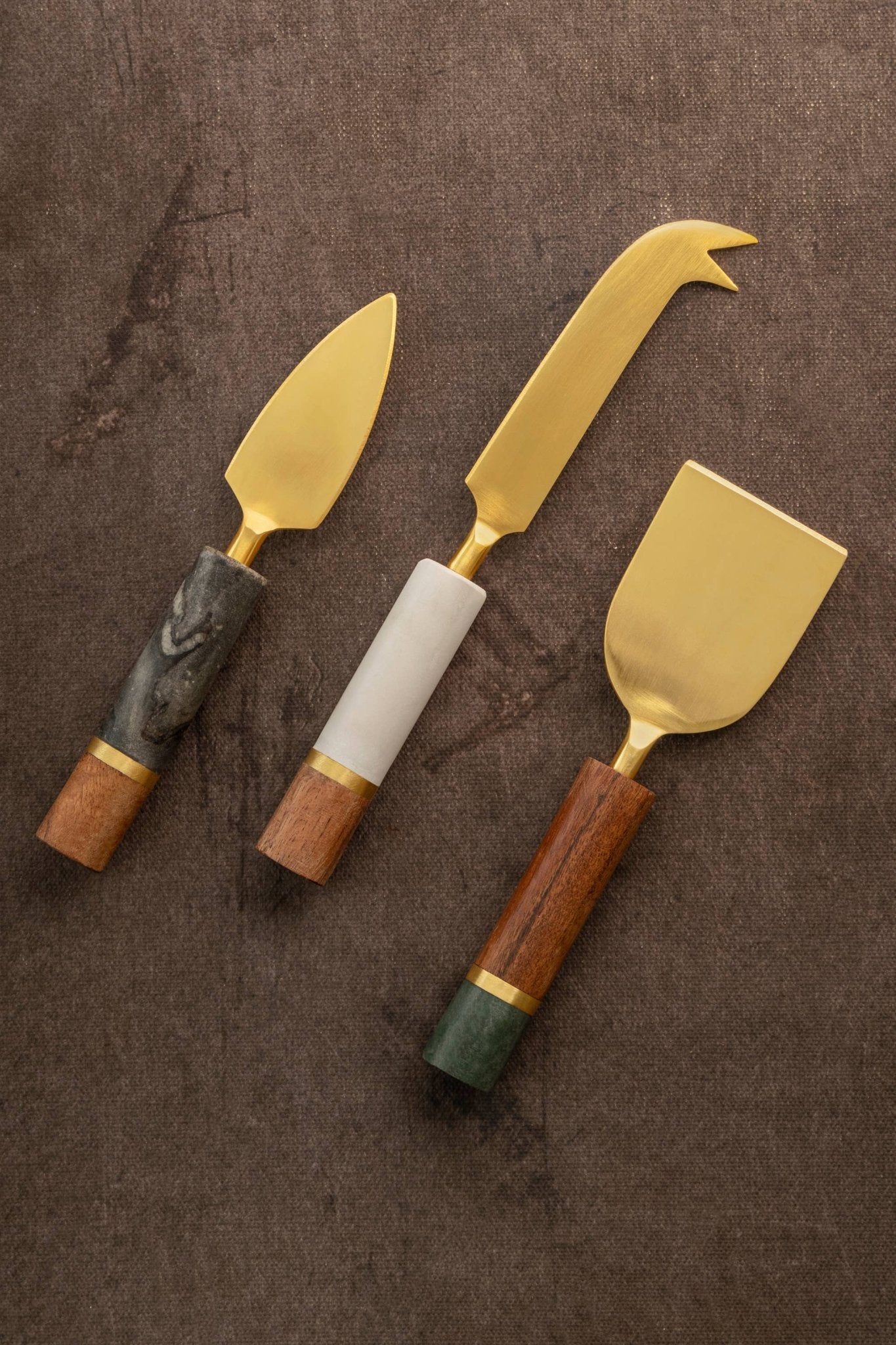 Evora Marble Cheese Knives, Set of 3 - The Collective Park City