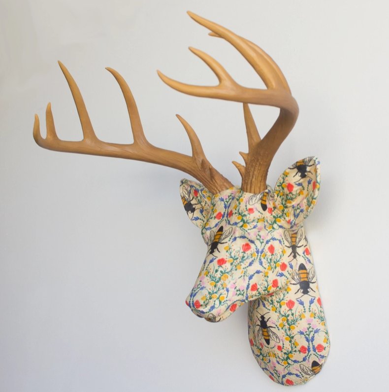 Fabric & Resin Deer Art Piece - Bee - The Collective Park City