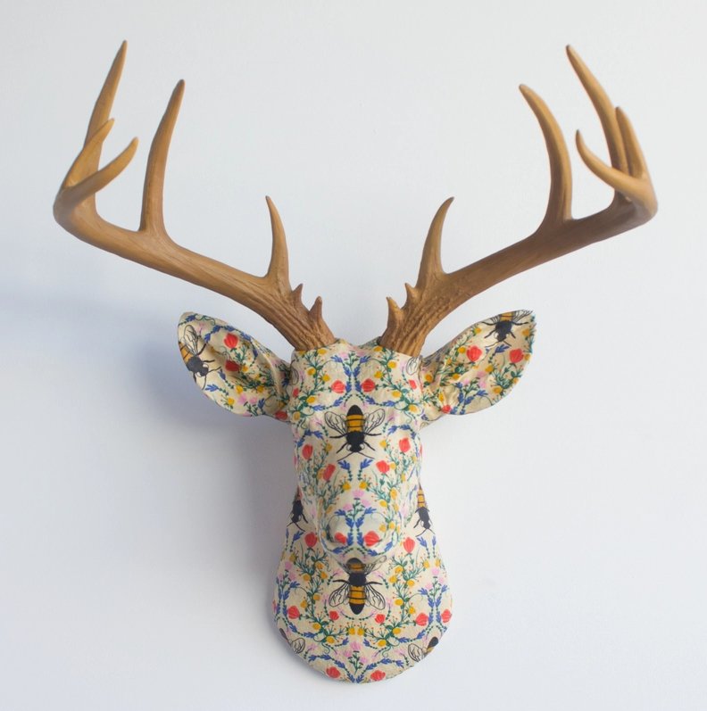 Fabric & Resin Deer Art Piece - Bee - The Collective Park City