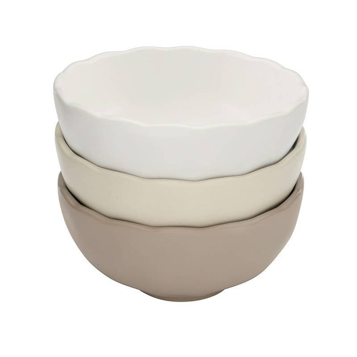Face to Face Ceramic Dip Bowls - Scallop - Set of 3 - The Collective Park City