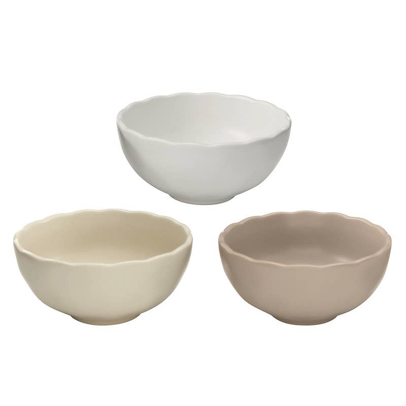 Face to Face Ceramic Dip Bowls - Scallop - Set of 3 - The Collective Park City