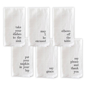 Face to Face Dinner Napkin Set - Mind Your Manners - The Collective Park City