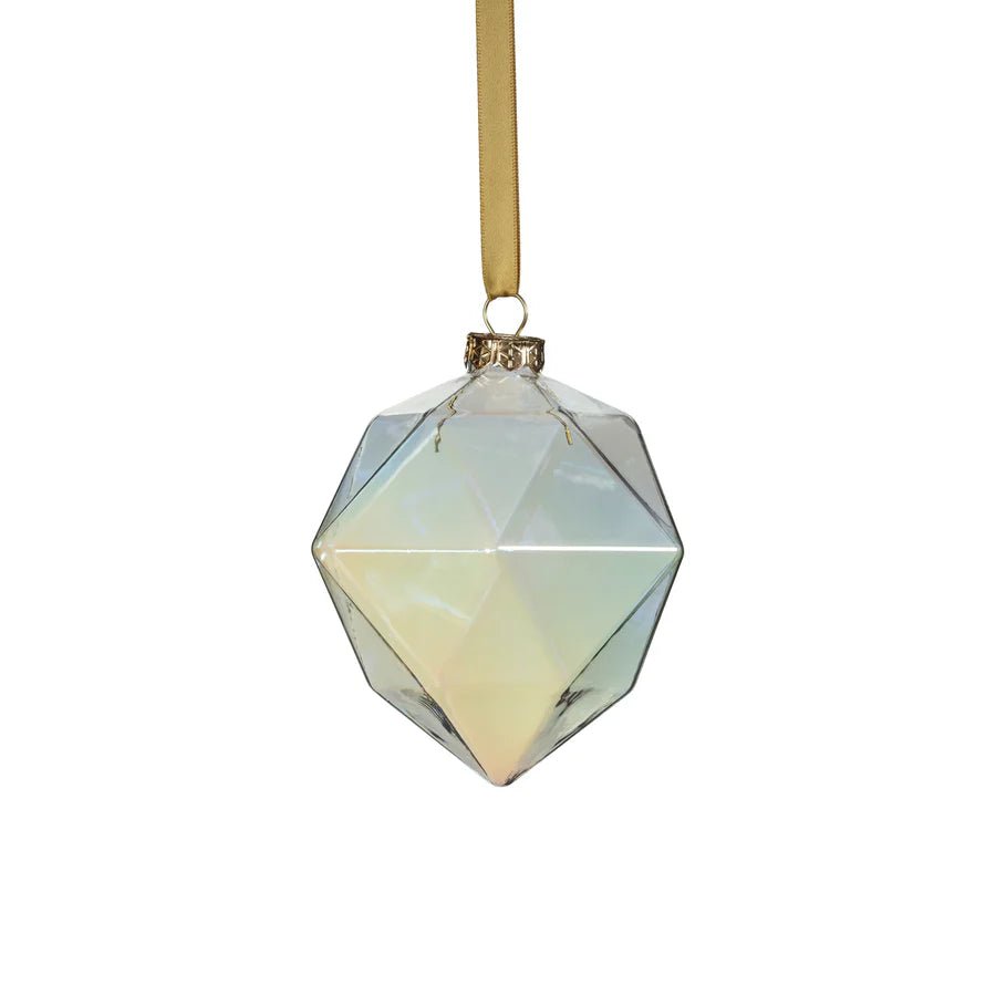 Faceted Glass Ornament - Clear Luster - The Collective Park City