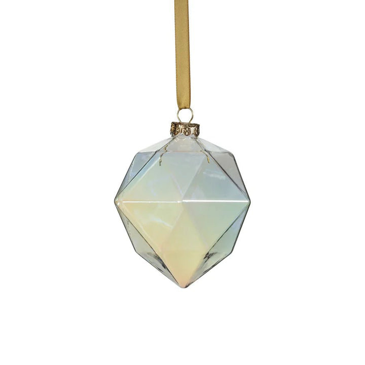 Faceted Glass Ornament - Clear Luster - The Collective Park City