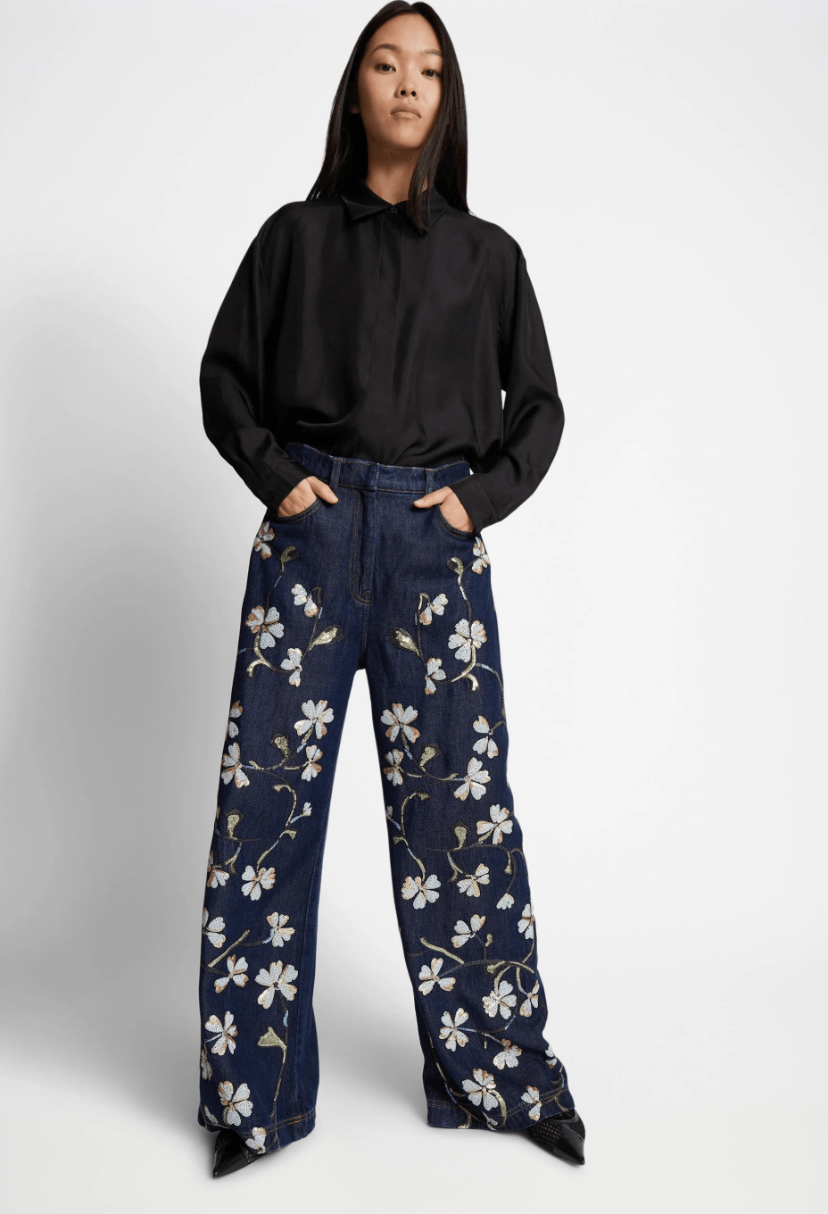 Fadi Embroidered Jeans - The Collective Park City