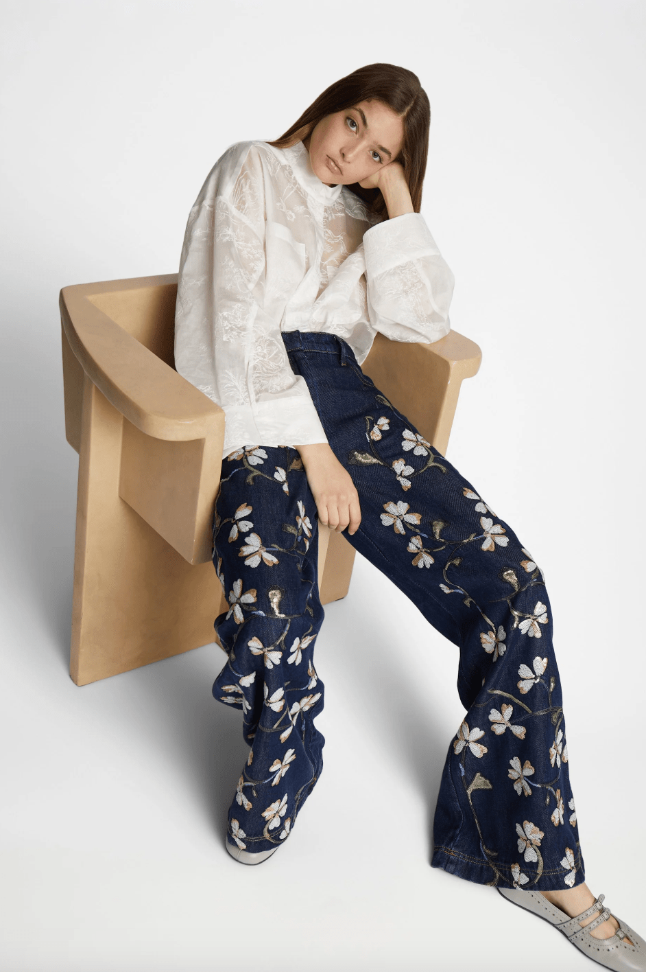 Fadi Embroidered Jeans - The Collective Park City