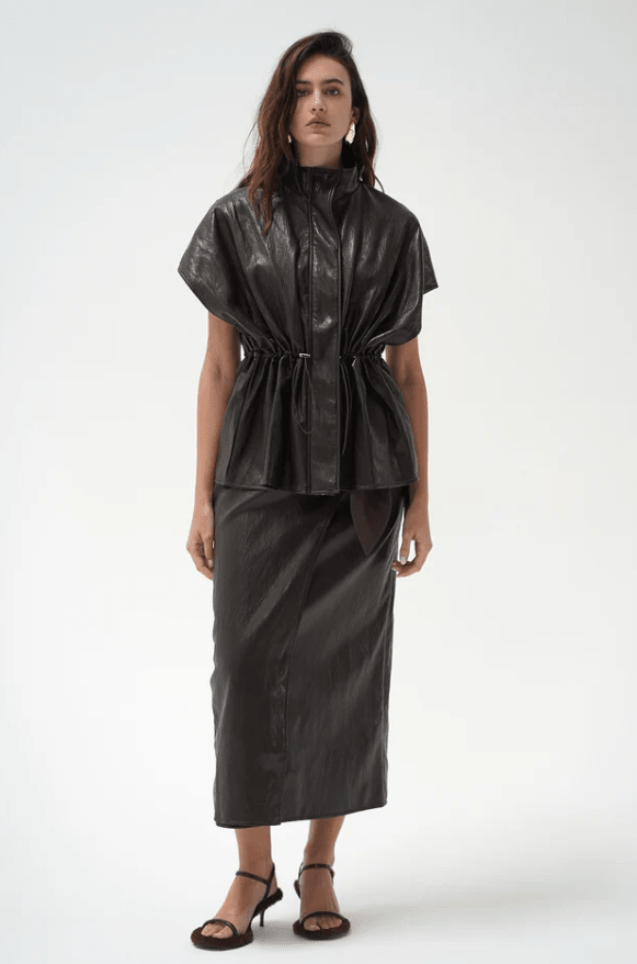 Fairfax Short Sleeve Faux Leather Jacket - The Collective Park City