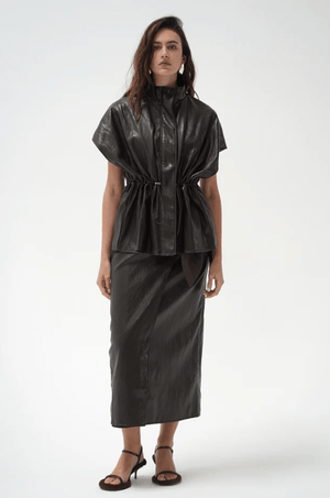 Fairfax Short Sleeve Faux Leather Jacket - The Collective Park City