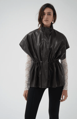 Fairfax Short Sleeve Faux Leather Jacket - The Collective Park City