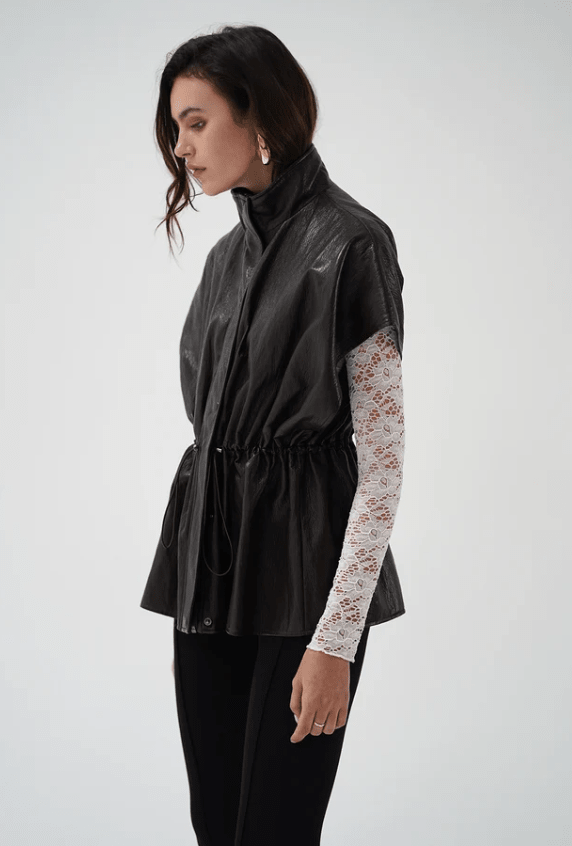 Fairfax Short Sleeve Faux Leather Jacket - The Collective Park City